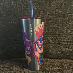 Starbucks Multicolor Tumbler with Blue Straw